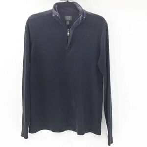 Joseph Abboud Men's Black Long Sleeve Quarter Zip Polo Size S‎